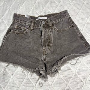 PacSun Charcoal Frayed Hem Jean Shorts